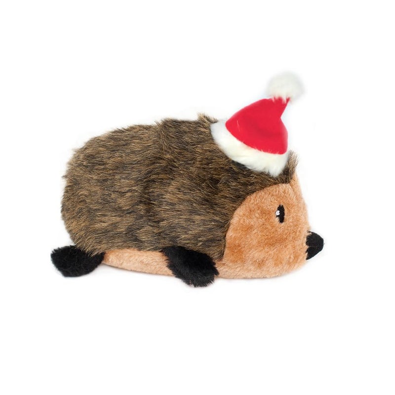 ZippyPaws Holiday Hedgehog - Dog Squeaky Toys to Keep Them Busy, Cute Plush for Medium & Large Dogs, Stuffed Puppy Toy, Pet Products, Gift for All Breeds, Interactive Squeaker - Large - Image 2